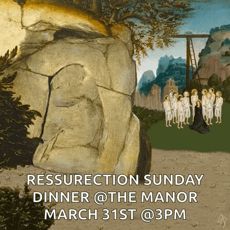 an advertisement for a resurrection sunday dinner at the manor on march 31st