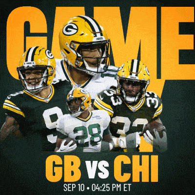 a green bay packers advertisement for a game against the chicago bears