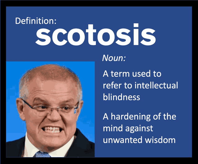 a poster with a man 's face and the word scotosis on it