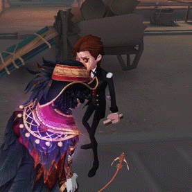 a man in a suit is holding a skull and a woman in a pirate outfit is holding a skull