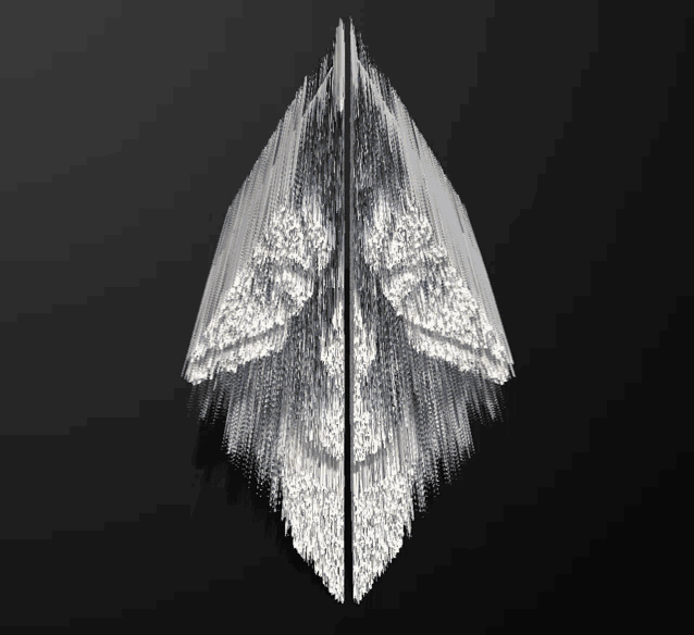 a computer generated image of a pyramid with a black background