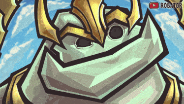 a cartoon drawing of a frog with a gold crown and the word robator below it