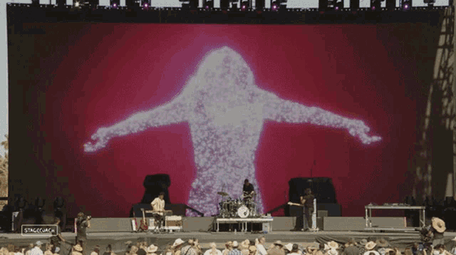 a stage with a large screen that says stage jack