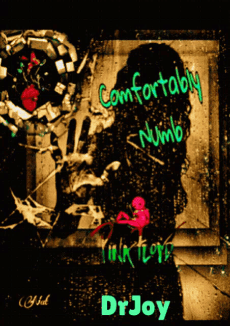 a poster that says " comfortably numb " and " drjoy "