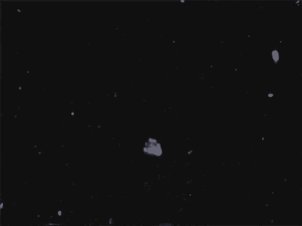 a close up of a dark blue background with white spots