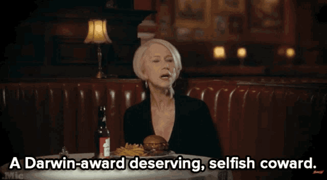 a darwin-award deserving selfish coward is displayed on the screen