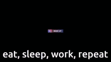 a bedroom with the words eat sleep work repeat written on it