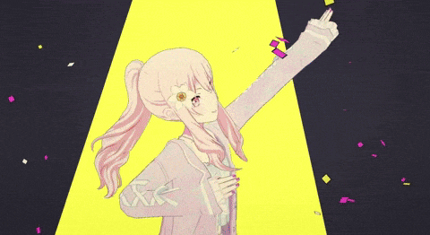 a girl with a flower in her hair is dancing next to another girl