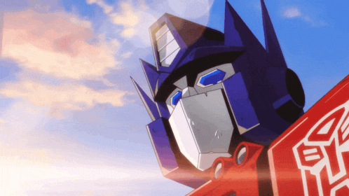 a cartoon drawing of a robot with the word transformers on its side