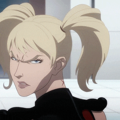a cartoon drawing of a woman with blonde hair