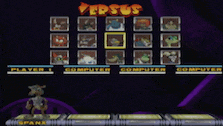 a video game screen with versus written on the top right