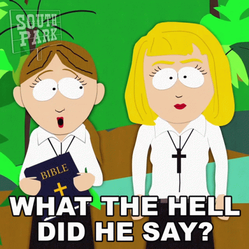 What The Hell Did He Say Sister Hollis GIF - What The Hell Did He Say Sister Hollis South Park GIFs