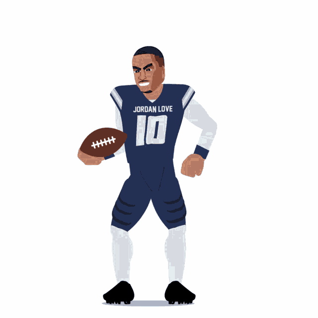 a cartoon drawing of a football player named jordan love