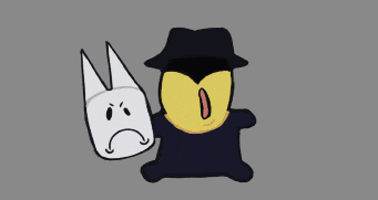 a pixel art drawing of a person 's face with a black hat
