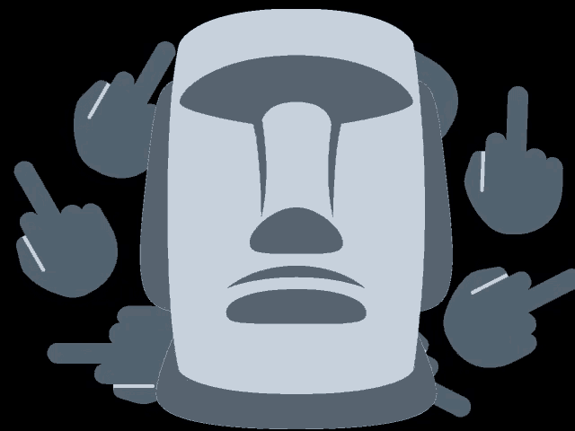 a statue of a face is surrounded by fingers pointing to it