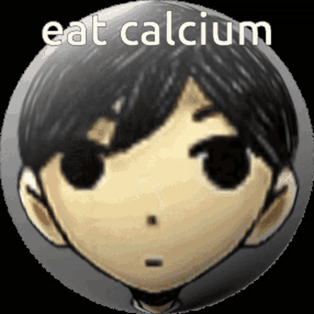 a picture of a boy with the words eat calcium above him