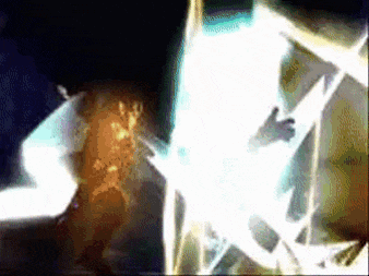 a blurry image of a person with a light coming out of their mouth