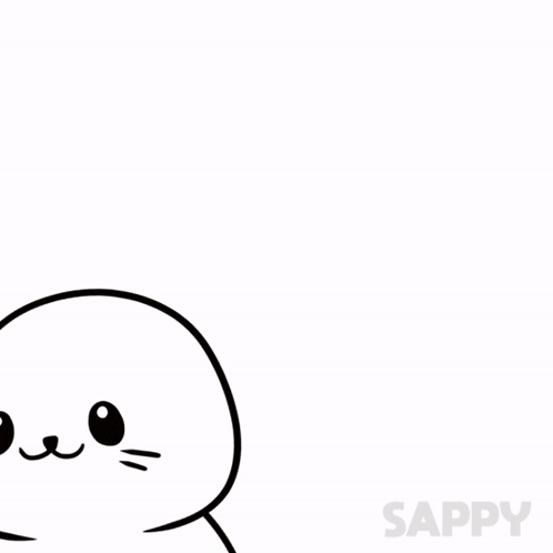 a drawing of a seal with the word sappy on the bottom right