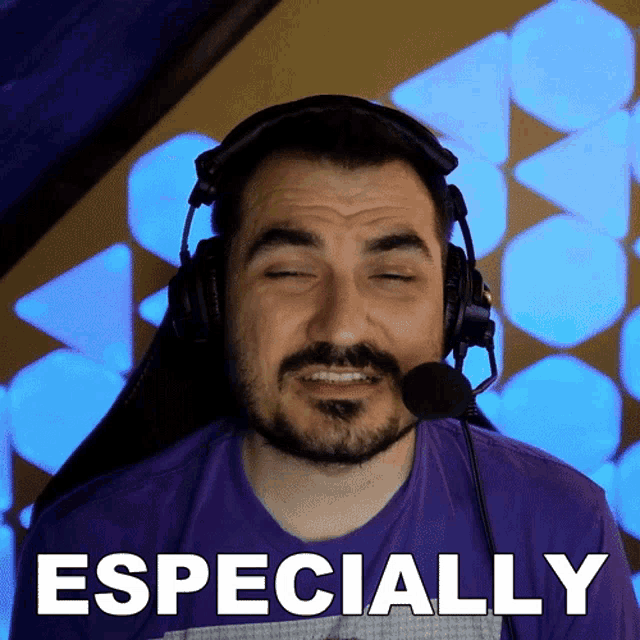 a man wearing headphones says especially