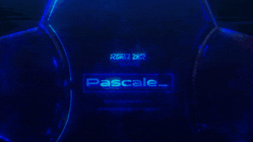 a blue background with the name pascale written on it