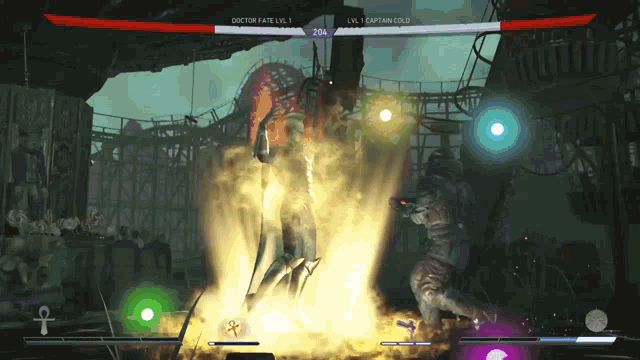 a screenshot of a video game with doctor fate and captain cold