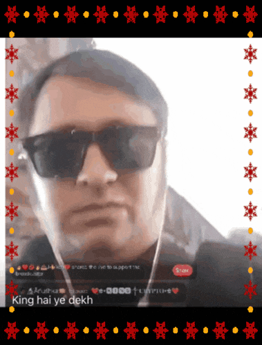 a man wearing sunglasses and ear buds says king hai ye dek