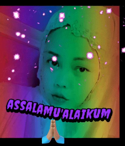 a picture of a girl with the words assalamu ' alaikum written on it