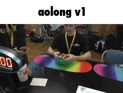 a man playing a game with the words aolong v1 on the top