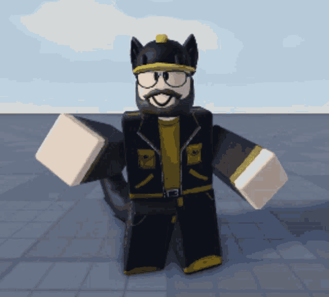 a cartoon character with a beard wearing a cat hat