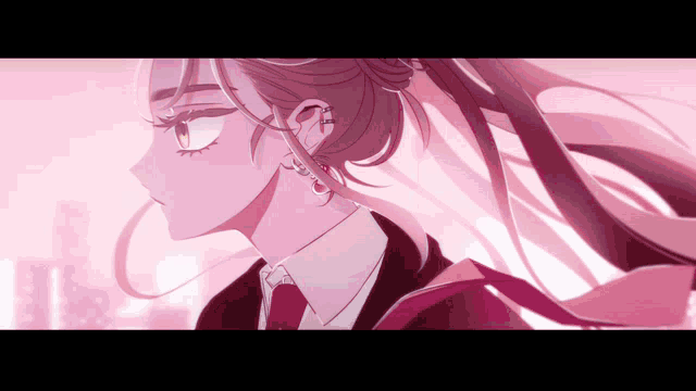 a drawing of a girl with a ponytail and earrings