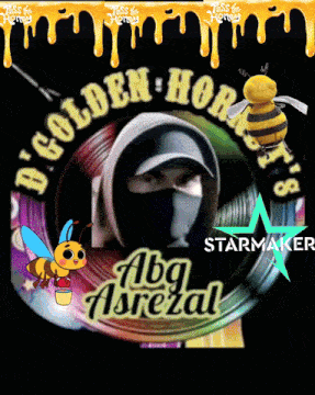 a man in a mask is surrounded by bees and the words abg asrezal starmaker
