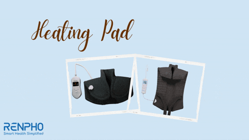 a picture of a heating pad with renpho smart health simplified on the bottom