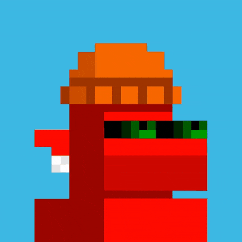 a pixel art drawing of a warrior with horns