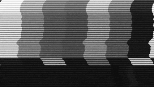 a black and white striped background with a silhouette of a person
