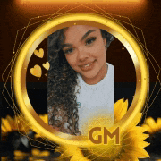a picture of a woman in a circle with the name gm