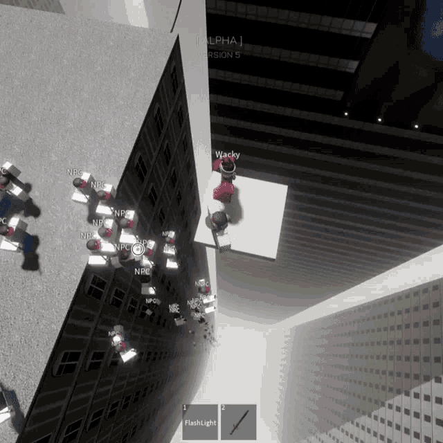 a group of people are playing a video game called alpha j version 5