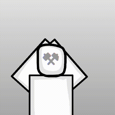 a black and white drawing of a person with a hood and axe on their head .