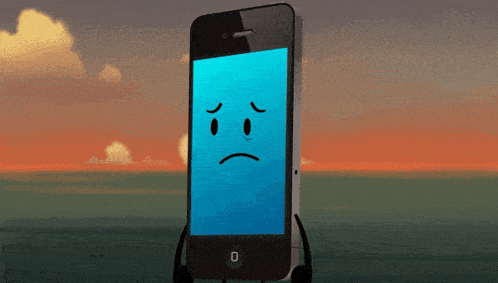 a cell phone with a cartoon face on the screen and the number 0 on the bottom