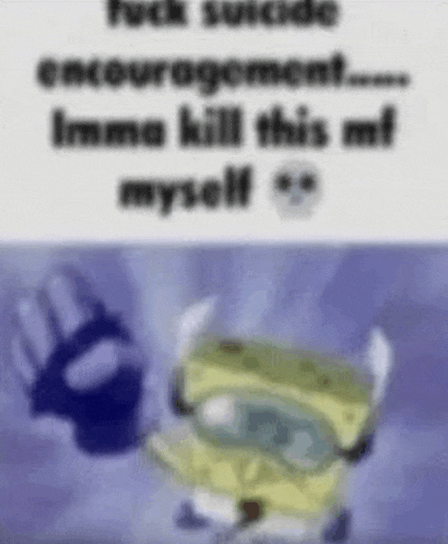 a spongebob squarepants cartoon character is giving a peace sign while wearing a scuba mask .