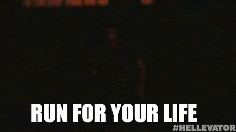 Run For Your Life GIF - Hellevator Scared Hellevator Series GIFs