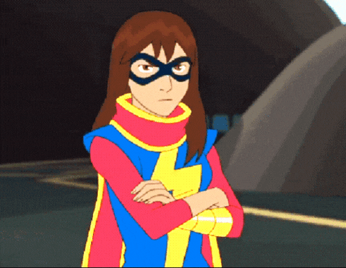 a cartoon of a woman in a superhero outfit with her arms crossed