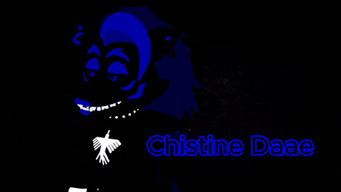 a silhouette of a cartoon character with the name christine daae