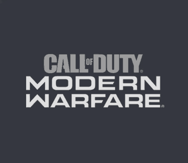 a call of duty modern warfare logo on a grey background