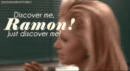 a woman says " discover me ramon just discover me " in front of a blackboard