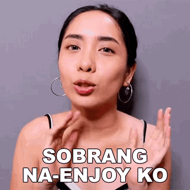 a woman says sobrang na-enjoy ko with her hands outstretched