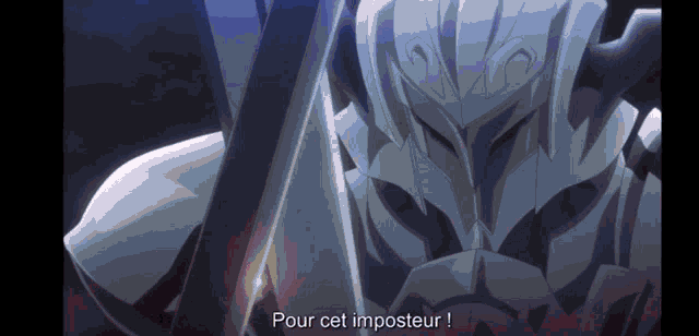 a cartoon character with the words pour cet imposteur written below him