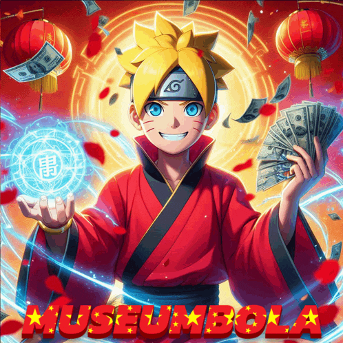 a poster with a cartoon character and the words museumbola on the bottom