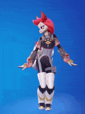 a video game character with a fox tail and a top hat