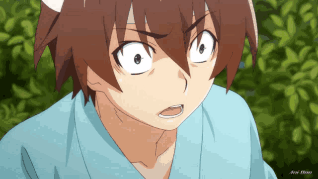 a close up of a person 's face with a watermark that says ' aoi chan ' on it