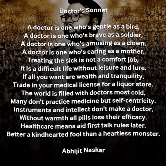 a doctor 's sonnet written by abhijit naskar